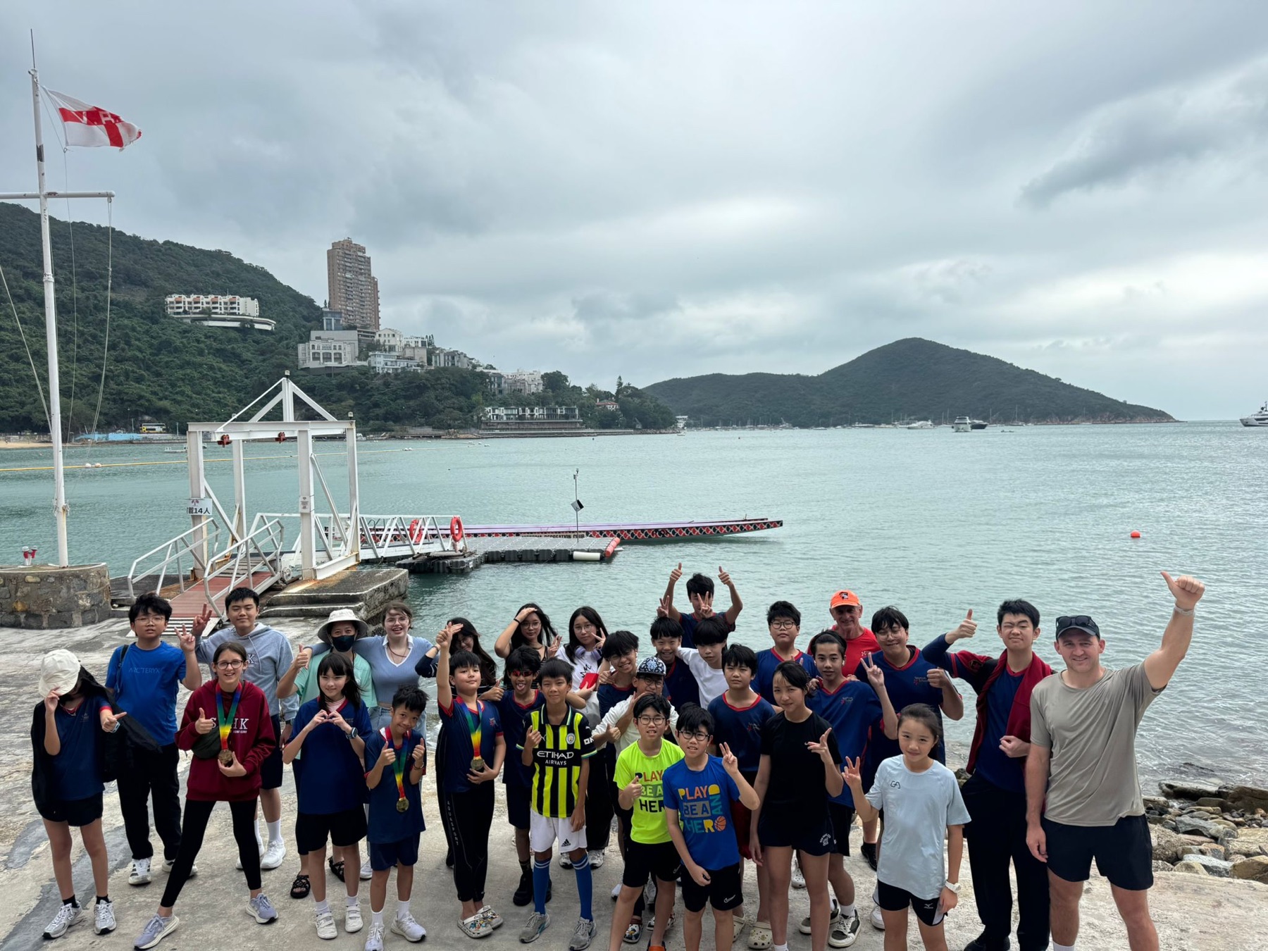 SSHK lower secondary students at the waterfront