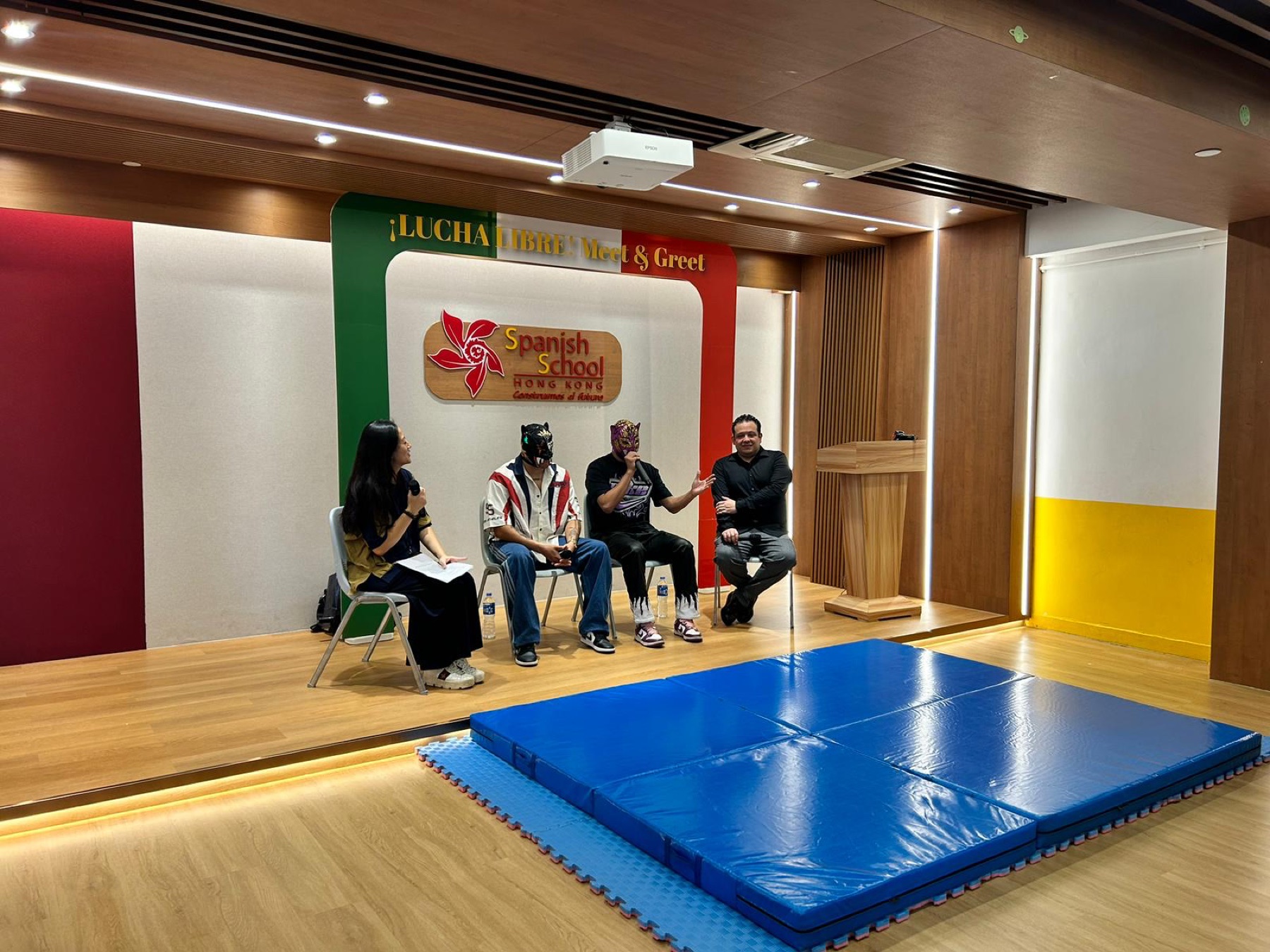 SSHK students watching a Lucha Libre demonstration